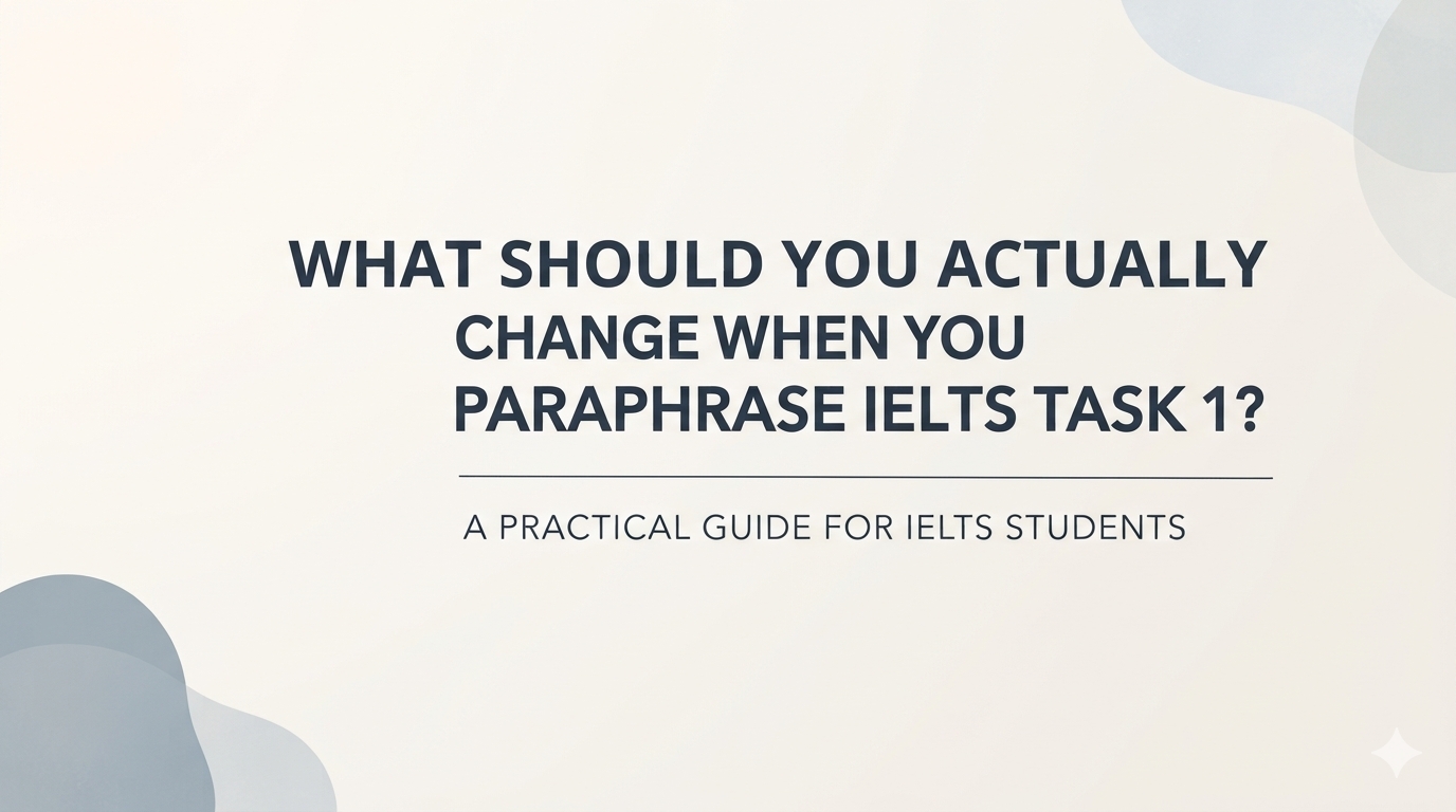 What Should You Actually Change When You Paraphrase IELTS Task 1?